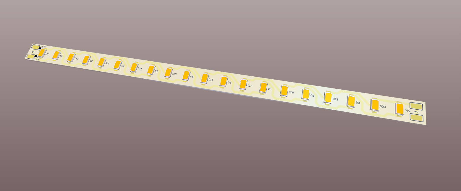 LED条形金属芯PCB，2x 10 SMD LED并联